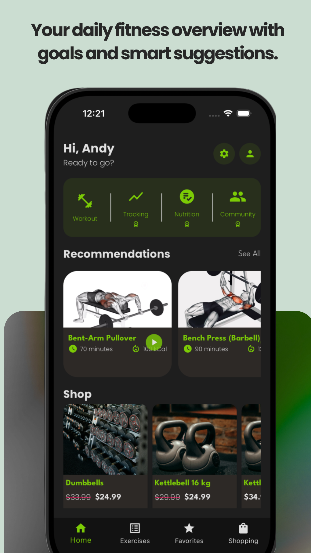 YaamFit home screen screenshot
